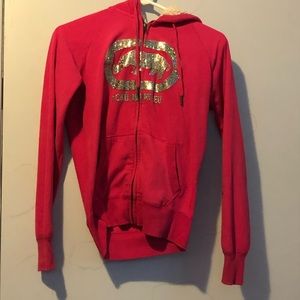 Pink ecko sweater no stians small good zipper